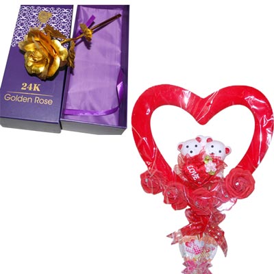 "24k Gold coated Rose Flower -997-010, Heart shape Love Stick -020 - Click here to View more details about this Product